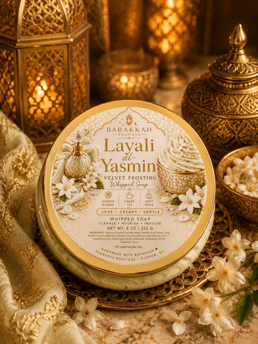 Velvet Frosting (whipped soap) - Layali al Yasmin - Barakkah Boutique