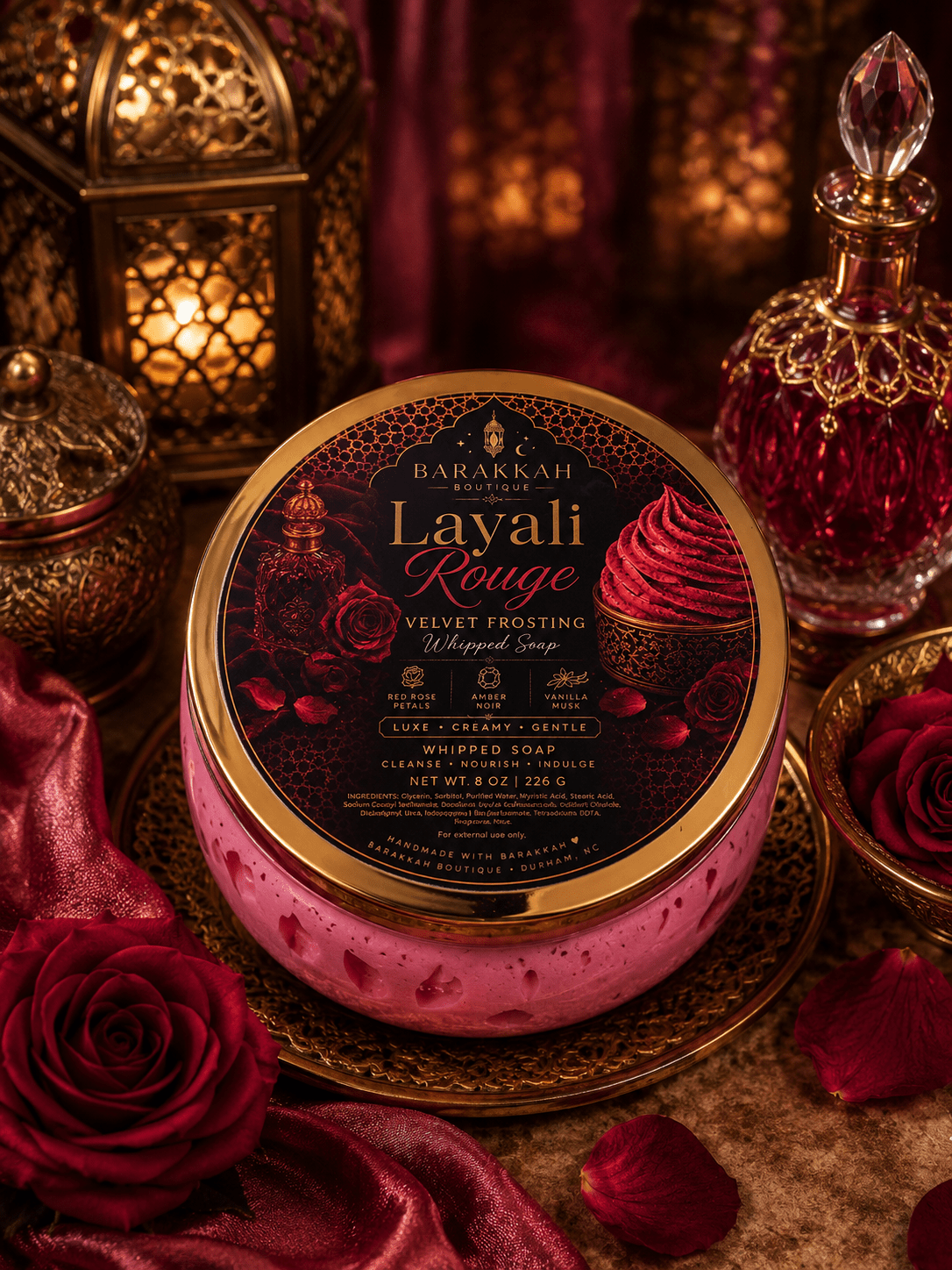 Velvet Frosting Whipped Soap - Layali Rouge - Barakkah Boutique