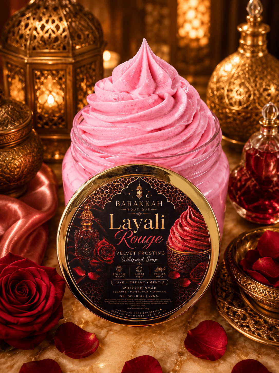 Velvet Frosting Whipped Soap - Layali Rouge - Barakkah Boutique